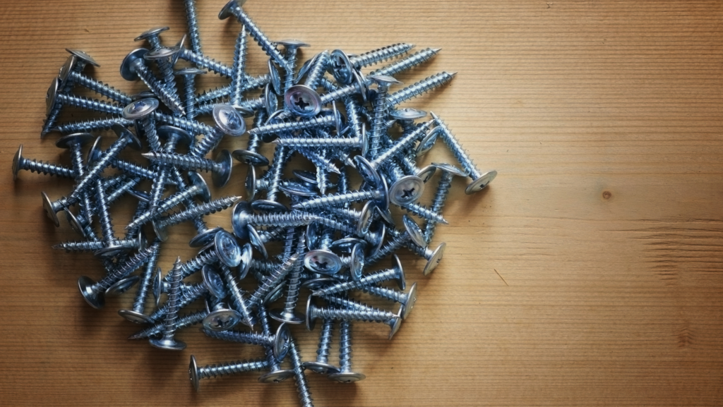 a bunch of mounting screws on a table